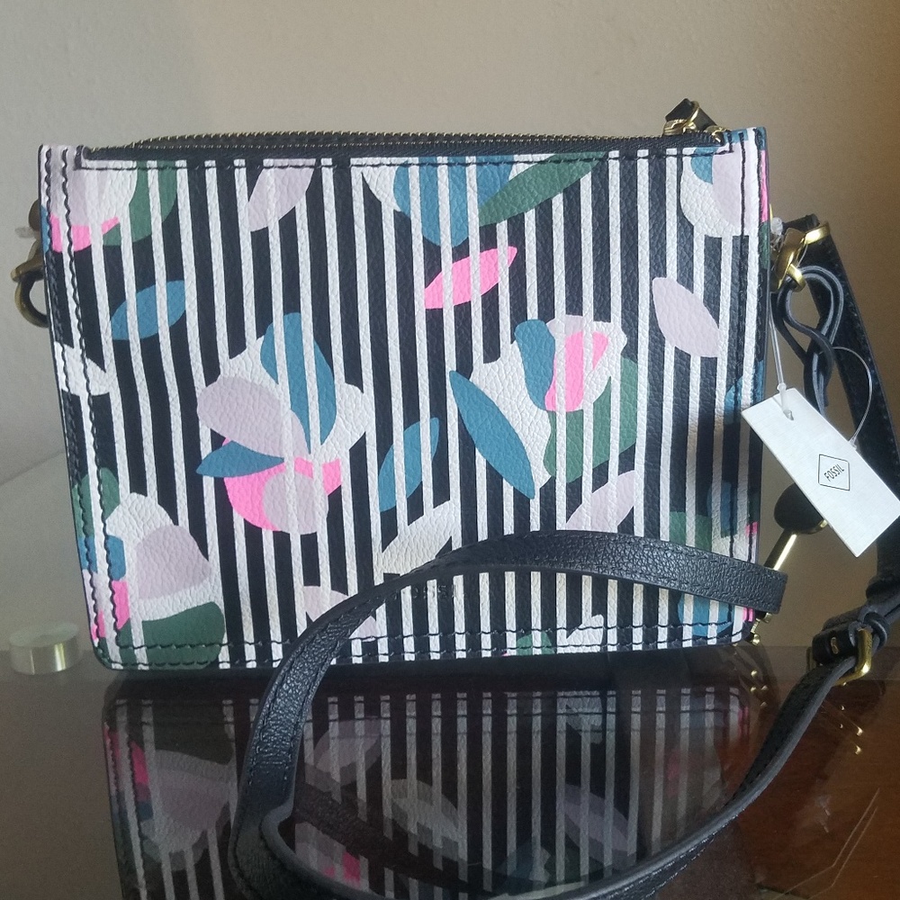 Fossil Campbell Crossbody Dark Floral